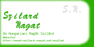 szilard magat business card